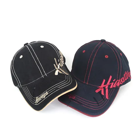 Casquette de Baseball Vintage en Coton Broderie Lettres Latérales Large Bord Protection Solaire Réglable Trucker Hat Pour Plein Air Femme Homme
