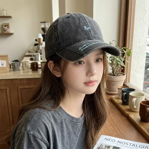 Casquette de Baseball en Coton Délavé Vintage pour Hommes Femmes Usé Lettre Brodée Décontracté Extérieur Réglable Protection Solaire