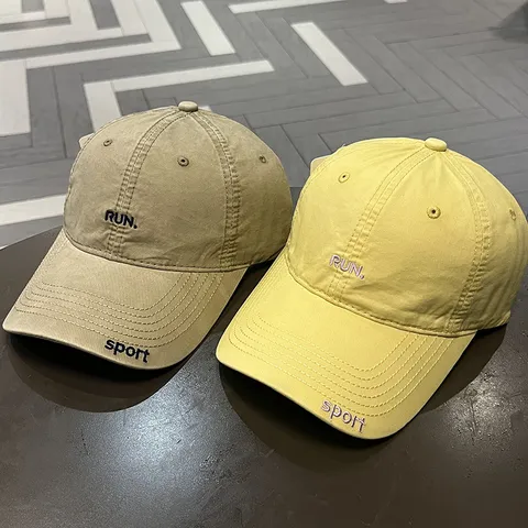 Casquette de Baseball Vintage en Coton Lavé Soft Top Lettre Brodée Chapeau de Protection Solaire Ajustable Décontracté Unisexe Dad Hat pour Voyage en Plein Air