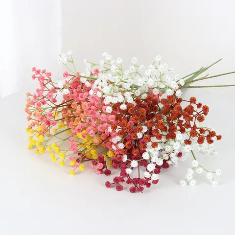 Real Touch PU Kunstmatige Gipskruid Nep Babys Breath Bloem Voor Bruiloft Bruidsboeket Huis Hotel Tafel Decoratie