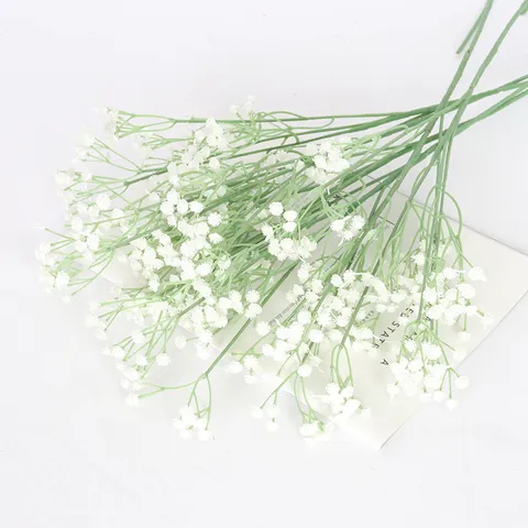 Kunstmatige Gipskruid Plastic Bloem Bruids Bruiloft Boeket Huis Hotel Tafel Vaas Decoratie Pastoraal Fris Nep Bloemenstengels