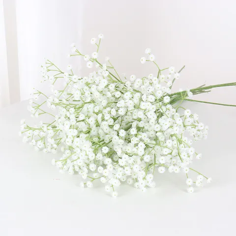 Real Touch PU Kunstmatige Gipskruid Nep Babys Breath Bloem Voor Bruiloft Bruidsboeket Huis Hotel Tafel Decoratie