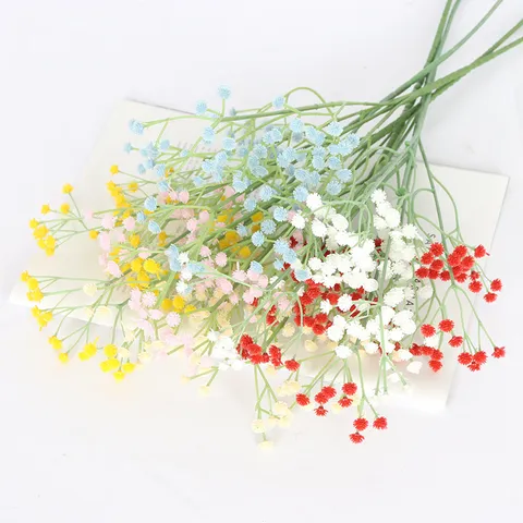Kunstmatige Gipskruid Plastic Bloem Bruids Bruiloft Boeket Huis Hotel Tafel Vaas Decoratie Pastoraal Fris Nep Bloemenstengels