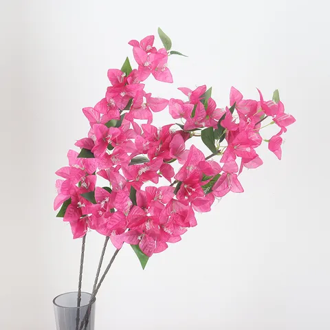 Artificial Bougainvillea Silk Flowers Realistic Faux Flower Branch For Home Wedding Hotel Outdoor Landscaping Decoration