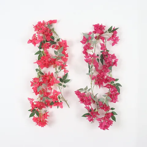 Artificial Bougainvillea Hanging Garland Silk Flower Vine Fake Plant Trailing Greenery For Home Garden Balcony Wall Decor Wedding Party Backdrop Decorations