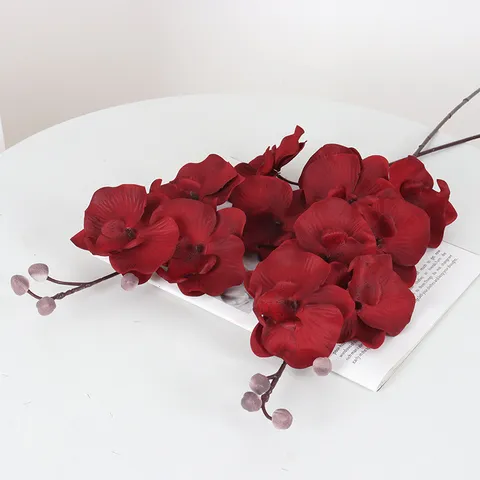 Künstliche Phalaenopsis Orchidee Einzelner Stiel Satin Tuch Schmetterlingsorchidee Für Heim Hochzeit Deko Blumengesteck