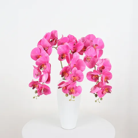 Real Touch Phalaenopsis Orchid Artificial Flower 3D Printed Latex Orchid Stem For Home Living Room Hotel Wedding Arrangement Decoration Fake Flower Decoration