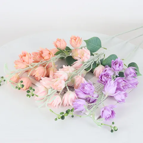 Realistic Yucca Artificial Flower Silk Fabric Multi-Head Long Stem Faux Floral Ornament For Wedding Ceiling Decoration Home Party Venue Layout Arrangement