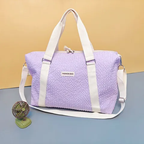 Minimalist Oxford Fabric Large Capacity Travel Duffel Bag Pleated Sports Yoga Handbag Weekend Overnight Tote Bag For Unisex