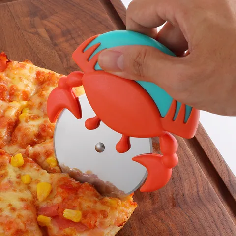 Creative Crab Shaped Stainless Steel Pizza Cutter Wheel Household Animal Roller Slicer Baking Cutting Gadget For Kitchen Pastry Tool