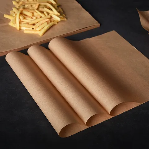 Papier Sulfurisé Ingraissable Non Blanchi Emballage Alimentaire Doublures Absorbant Huile Pour Pizza Poulet Frit Cuisson