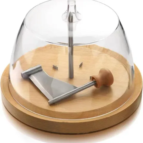 Manual Stainless Steel Cheese Girolle Shaver Wood Board Round Base Rotating Slicer Curler Grater Cutter For Chocolate Truffle Kitchen Baking Tool