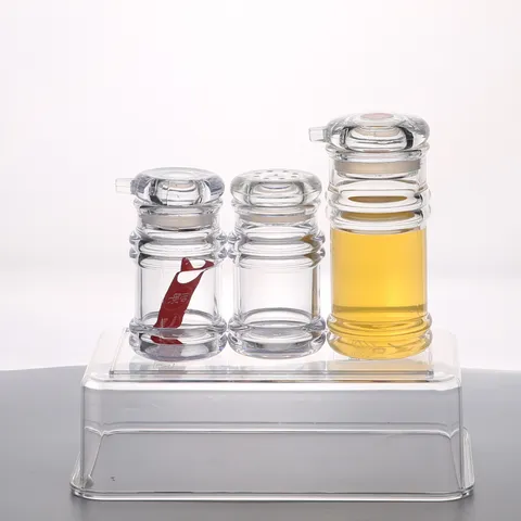 Klarer Acryl Gewürzspender Sojasauce Essig Ölflasche Salzstreuer Zahnstocherhalter Organisator Topf Für Restaurant Küche Zuhause
