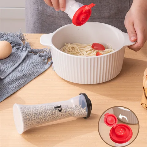Moderne Salz- und Pfefferstreuer Set Klare Kunststoff-Gewürzstreuer-Flaschen Mit Deckel Für Küche Grillen Picknick Kochen