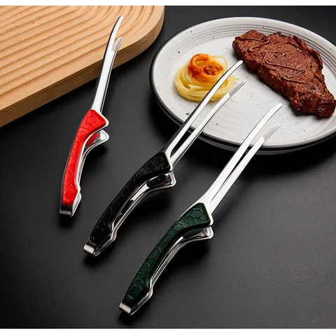 Moderne Roestvrijstalen Voedseltang Met Antislip Honingraat Handvat Anti Verbranding Barbecuetang Voor Biefstuk Buffet Keuken