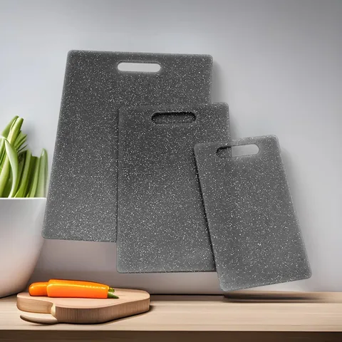 Modern Minimalistisch Marmor-Optik Kunststoff Schneidebrett Langlebig Quadratisch Klassifiziertes Hackbrett Mit Aufhängeloch Küchenutensilien