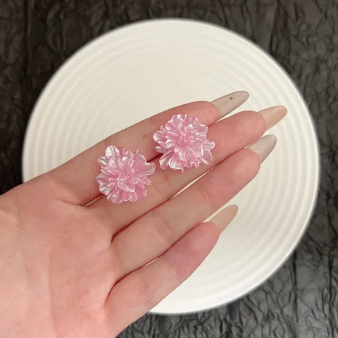 Vintage 3D Blume Ohrstecker Kupferlegierung Galvanisiert Blumig Ohrringe Für Damen Einzigartiges Design Luxus Schmuck Geschenk