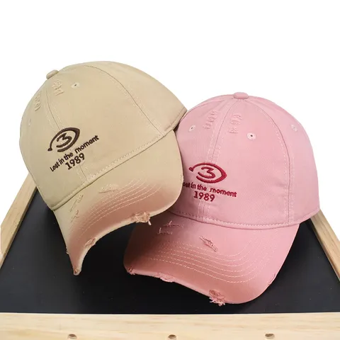 Casquette de Baseball en Coton Usé pour Hommes Femmes Vintage Brodé Lettre Ajustable Chapeau de Soleil Outdoor Décontracté