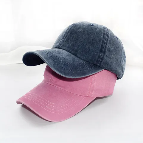Casquette de Baseball en Denim de Coton Délavé Vintage Couleur Unie Réglable Chapeau Protection Solaire Homme Femme Décontracté Extérieur Accessoires