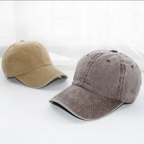 Casquette de Baseball en Denim de Coton Délavé Vintage Couleur Unie Réglable Chapeau Protection Solaire Homme Femme Décontracté Extérieur Accessoires