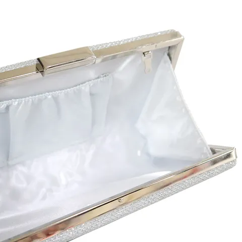Elegant Glitter Sequin Evening Clutch Bag With Metal Chain Strap Hardshell Horizontal Square Party Purse For Women Banquet Wedding Gift