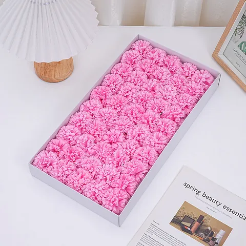 Teste di Fiori di Sapone di Garofano Artificiali Per Bouquet Fai da Te Regalo Festa Della Mamma Insegnante Decorazione Floreale