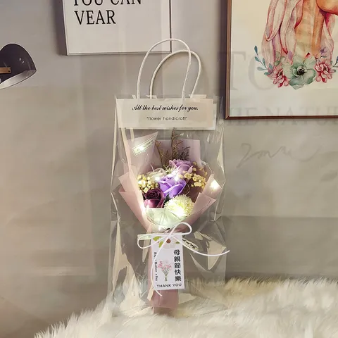 Handgemaakt Zeepbloem Boeket Met Gedroogde Bloemen Roos Anjer Gypsophila Romantisch Cadeau Boeket Voor Moederdag Valentijn Leraar Cadeau