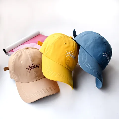 Casquette de Baseball En Coton Décontractée Minimaliste Unisexe Lettres Brodées Sommet Souple Protection Solaire Pare-Soleil Casquette