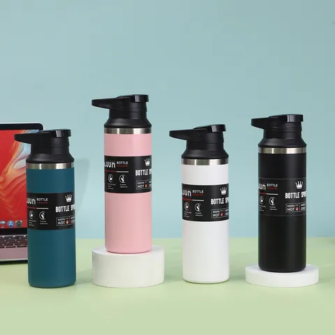 Edelstahl Thermoskanne Auslaufsicher Isolierte Wasserflasche Große Kapazität Sport Reisen Thermobecher Mit Tragbarem Griff