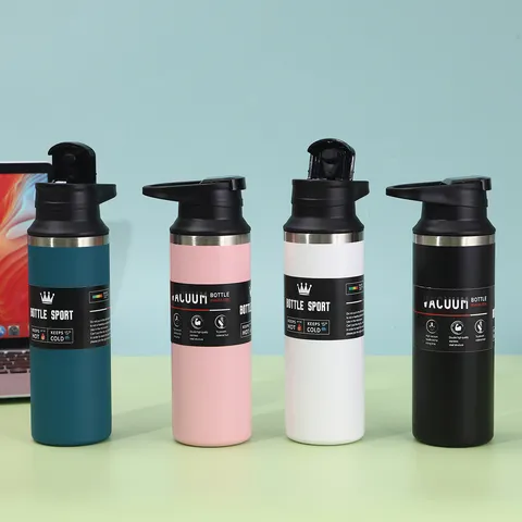 Edelstahl Thermoskanne Auslaufsicher Isolierte Wasserflasche Große Kapazität Sport Reisen Thermobecher Mit Tragbarem Griff