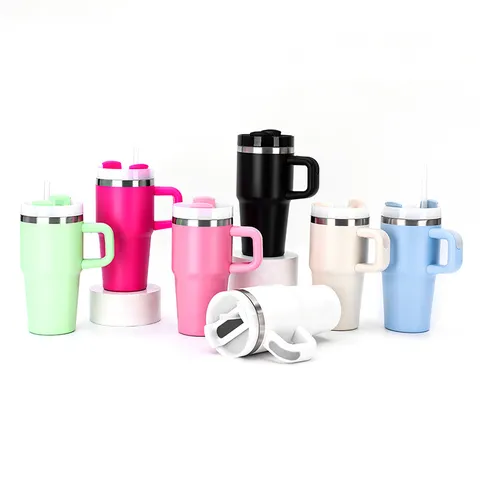 Stainless Steel Insulated Tumbler With Handle And Straw Vacuum Car Cup For Outdoor Travel Portable Ice King Cup