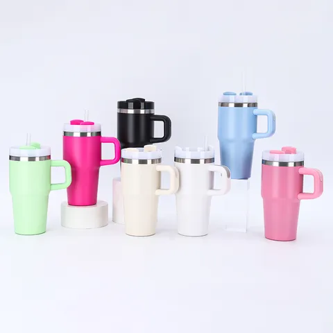 Stainless Steel Insulated Tumbler With Handle And Straw Vacuum Car Cup For Outdoor Travel Portable Ice King Cup