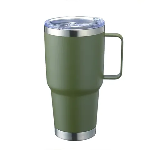Ανοξείδωτο Θερμομονωτικό Pot 20oz Με Λαβή και Καπάκι Καλαμακιού Φορητή Κούπα Καφέ Ταξιδιού Αυτοκινήτου Μεγάλης Χωρητικότητας