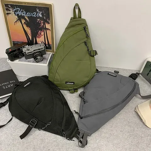 Unisex Retro Oxford-Stoff Brusttasche Einfarbig Crossbody Tasche Streetwear Mode Schultertasche Für Tägliche Reisen Kleine Quadratische Messenger Bag