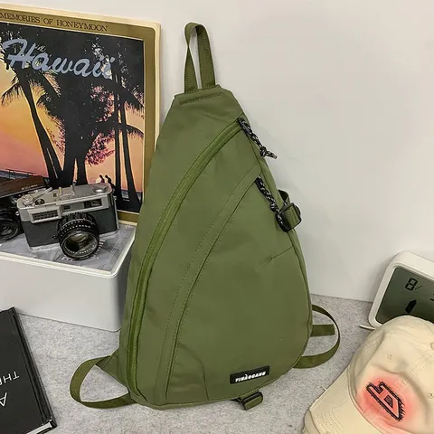 Unisex Retro Oxford-Stoff Brusttasche Einfarbig Crossbody Tasche Streetwear Mode Schultertasche Für Tägliche Reisen Kleine Quadratische Messenger Bag