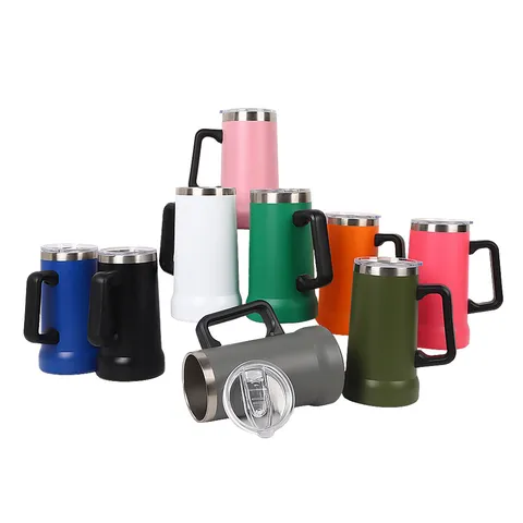 Gobelet Isotherme Sous Vide en Acier Inoxydable Avec Poignée Tasse de Voyage en Métal à Double Paroi Portable Pour Bureau Extérieur