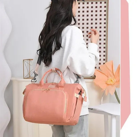 Borsa Fasciatoio Multifunzionale in Nylon ad Alta Capacità Impermeabile a Mano e a Tracolla per Mamme Viaggio