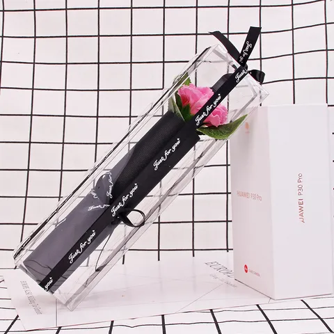 Valentine's Day Single Fragrance Soap Flower Rose Carnation In Clear PVC Box Handmade Soap Flower Gift For Teacher Mother Day Party Favor