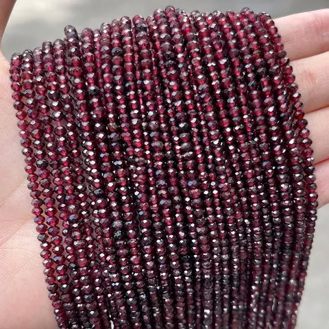 Natural Garnet Faceted Abacus Beads DIY Jewelry Making Accessories Faceted Semi Precious Stone Loose Beads For Necklaces Bracelet