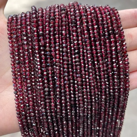 Natural Garnet Faceted Abacus Beads DIY Jewelry Making Accessories Faceted Semi Precious Stone Loose Beads For Necklaces Bracelet