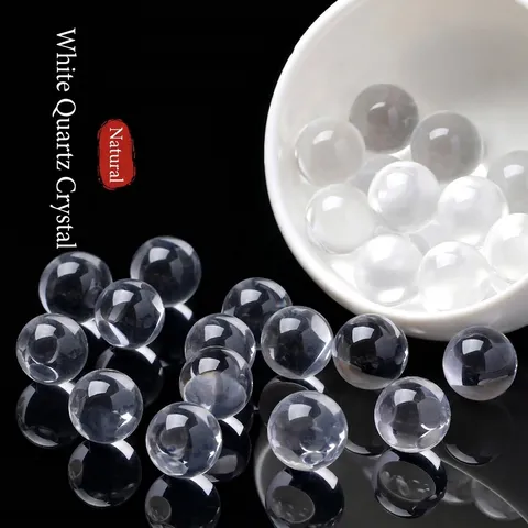 Perle in Cristallo di Rocca Bianco Naturale Senza Foro per Creazione Gioielli Fai-da-te Perle Bolla in Quarzo Rotondo Ametista Occhio di Tigre