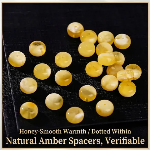 Perles en Cire d'Abeille Naturelle Jaune Gras de Poulet Blanc de Porcelaine Perles d'Espacement Rondes Sculptées DIY