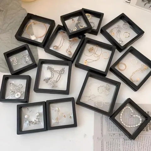 PE-folie Zwevende Sieraden Display Box Stofdicht Anti-oxidatie Ring Ketting Opbergdoos Elegante Geschenkverpakking