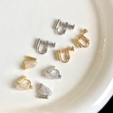 Convertitore per Orecchini in Lega di Rame Galvanico Vite Spirale Triangolo Componenti per Orecchini non Forati Base per Creazione Gioielli DIY