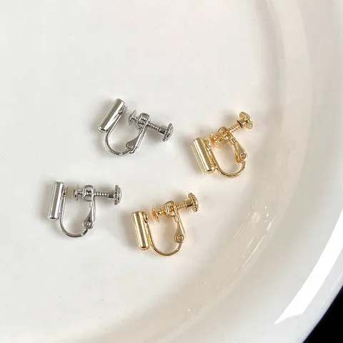 Convertitore per Orecchini in Lega di Rame Galvanico Vite Spirale Triangolo Componenti per Orecchini non Forati Base per Creazione Gioielli DIY