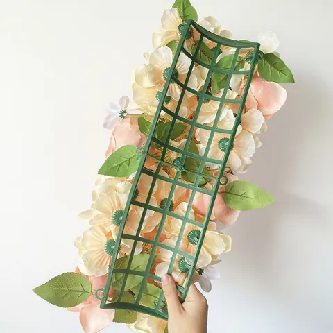 Mariage Rangée de Fleurs Artificielles en Soie Rose Hortensia Eucalyptus Arrangement pour Guide de Route T-Stage Fête Événement Décoration de Maison