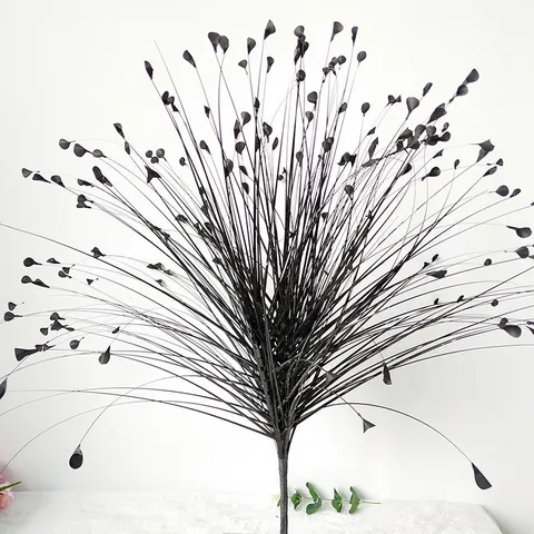 Artificial Glitter Peacock Grass Onion Grass Plastic Floral Stems For Wedding Home Party Decoration Colorful Sparkly Fake Plant Accessories
