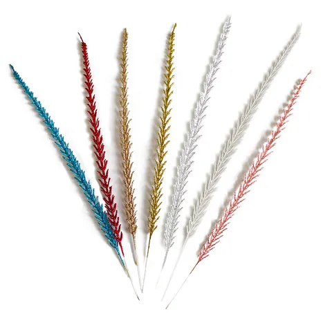 Glitter Powder Artificial Ear Of Grain Christmas Decoration Branch Sparkling Plastic Plant For Photography Prop Festive Home Decor