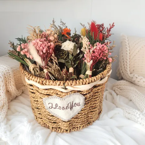 Petit Bouquet de Fleurs Séchées Naturelles Floral Préservé Décoration de Table Maison Style Rustique Artisanat Fait Main Cadeau de Fête