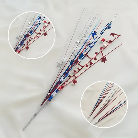 Unabhängigkeitstag Stern Band Stecker Patriotische Party Dekoration Rot Weiß Blau Lametta Stiele Für Haus Dekor Ornamente